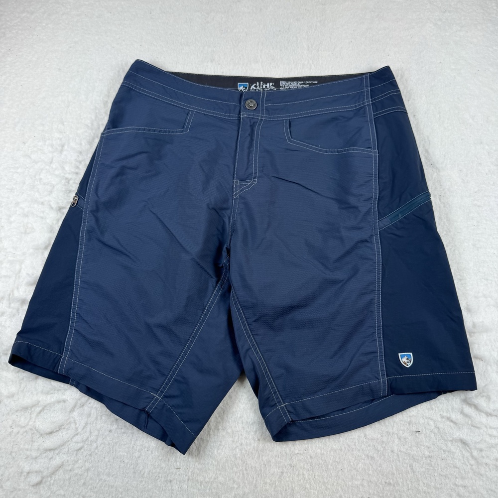 Kuhl Shorts Mens Size 32 Blue Microfiber 10 Inseam Quick Dry Outdoor Hiking